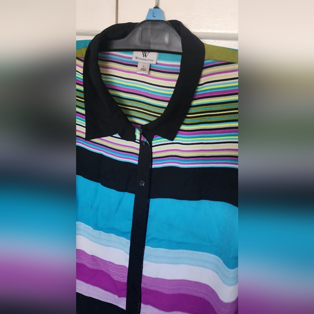 Worthington striped  Sleeveless blouse - Picture 4 of 4